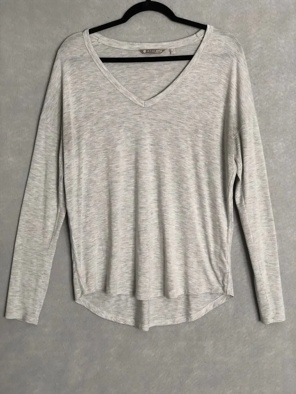 Athleta Drop Shoulder Top Long Sleeve Heather Gray Women's Small